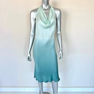 NWT Young Fabulous & Broke Blue Ombré Halter Slip Dress Size XS